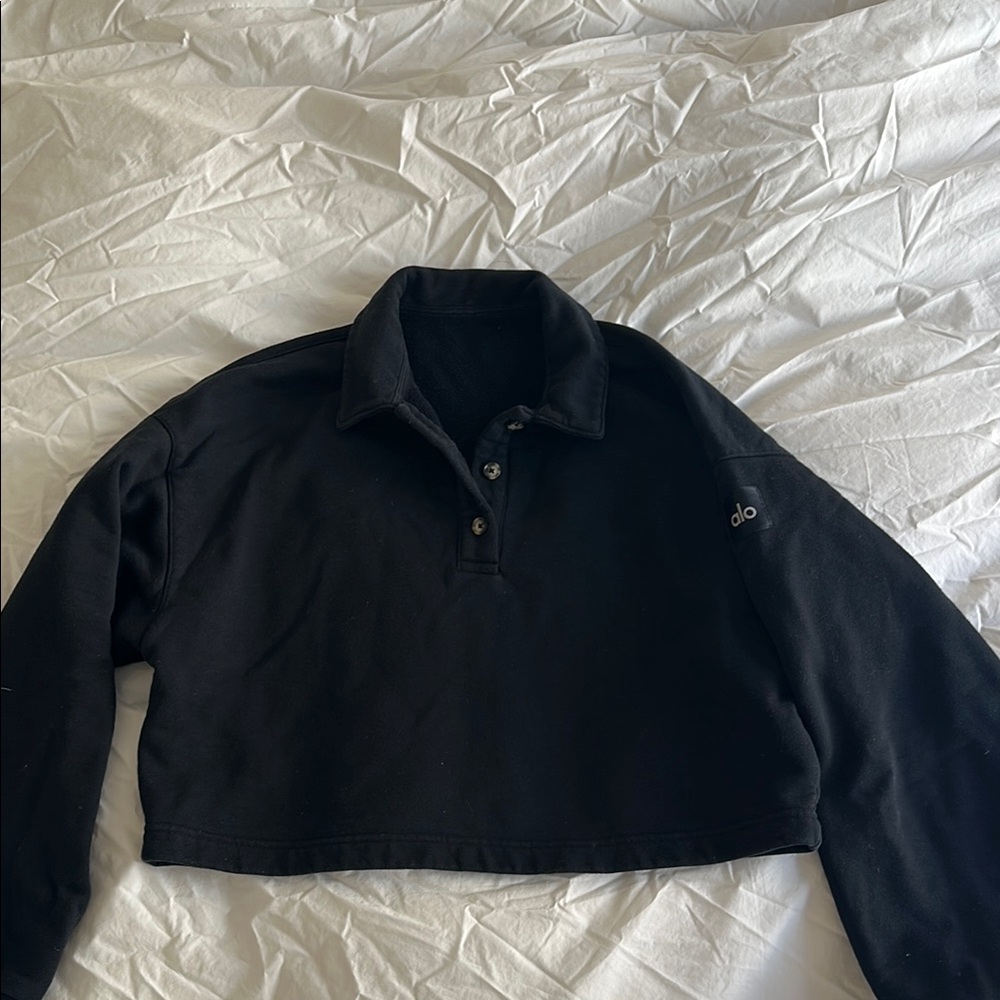Alo Black Cropped Pullover